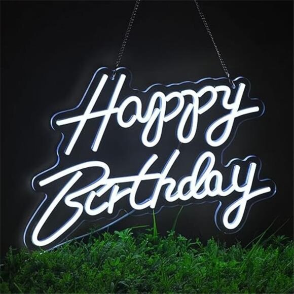 Happy Birthday Neon Sign for Wall Decor, with Dimmable Switch, Reusable Neon - Picture 7 of 7